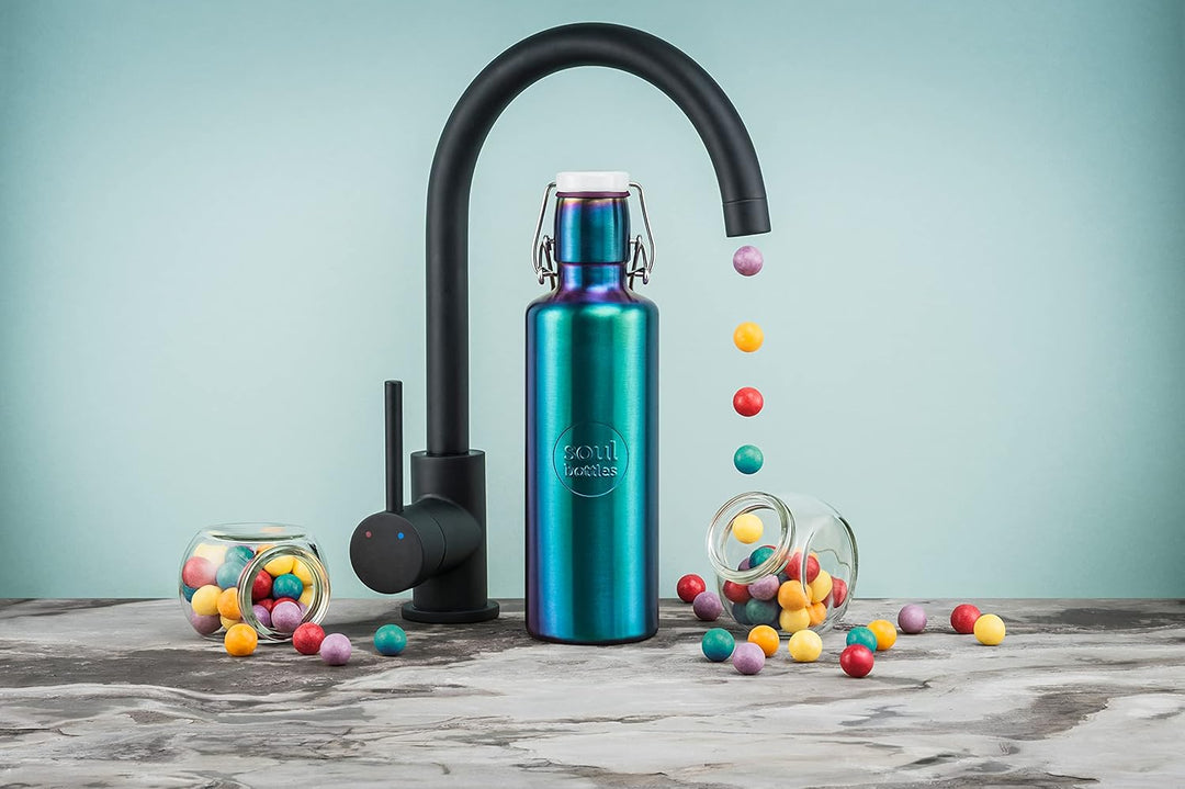 soulbottles Steel 0,6l • Trinkflasche aus Edelstahl • plastikfrei, nachhaltig, vegan 600ml Utopia, 6