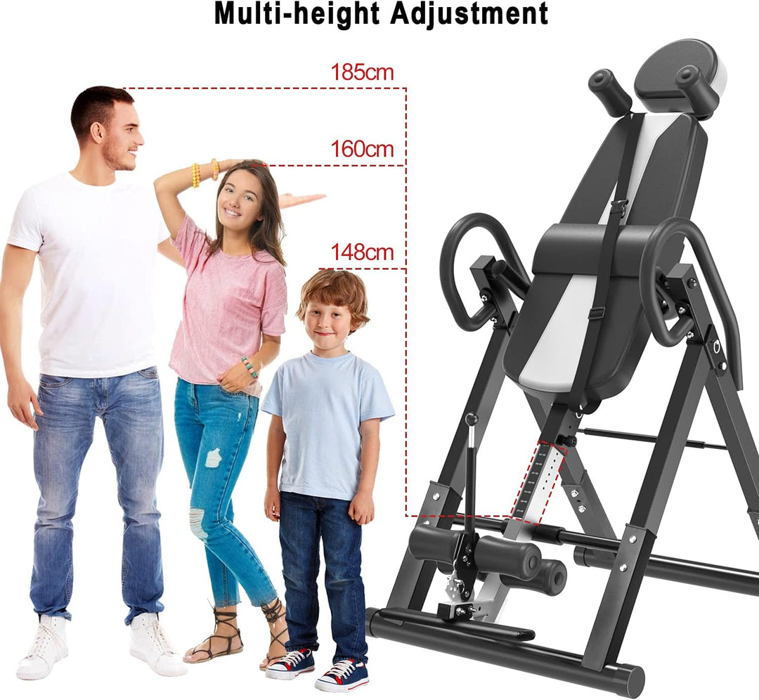 DnKelar Inversionsbank, klappbarer Schwerkrafttrainer, Inversion Table mit 3 Inversionswinkel, Strec