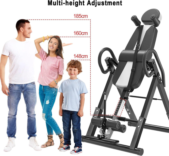 DnKelar Inversionsbank, klappbarer Schwerkrafttrainer, Inversion Table mit 3 Inversionswinkel, Strec