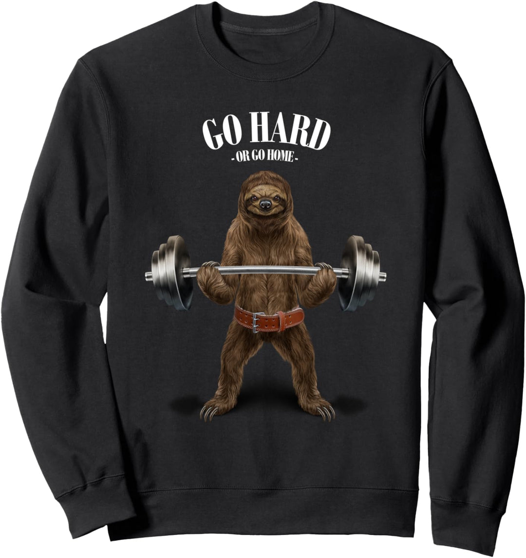 Riesenfaultier beim Heben von Gewichten im Fitnessstudio Sweatshirt
