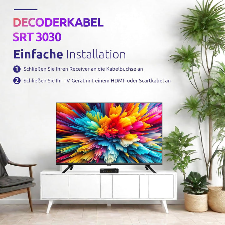 STRONG SRT 3030, Kabelreceiver, digitaler HD Kabel Receiver, DVB-C mit HDMI ud Scart Anschluss. Ener