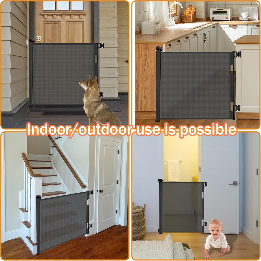 iMoebel Türschutzgitter Treppenschutzgitter Ausziehbar Breite 0-140cm Höhe 83cm, Rollgitter Absperrg