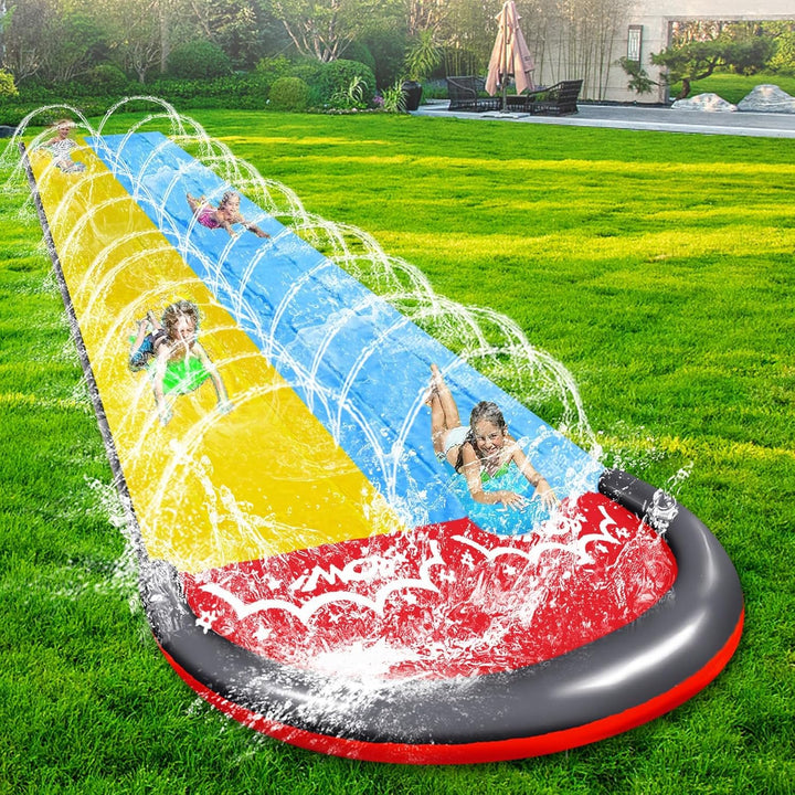15.8 ft Wasserrutsche Garten für Kinder,Wasserrutsche mit 2 Bodyboards | Doppel Lane Wasserrutsche f