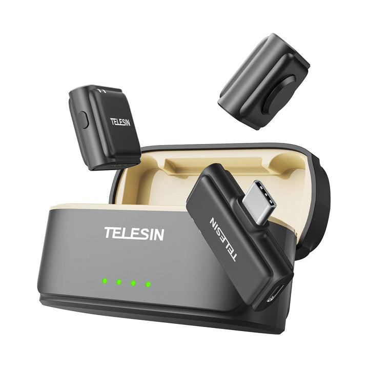 TELESIN° Kabelloses Lavalier Mikrofon für iPhone Android PC Kamera, Mini-Mikrofon mit 48kHz/24bit Hi