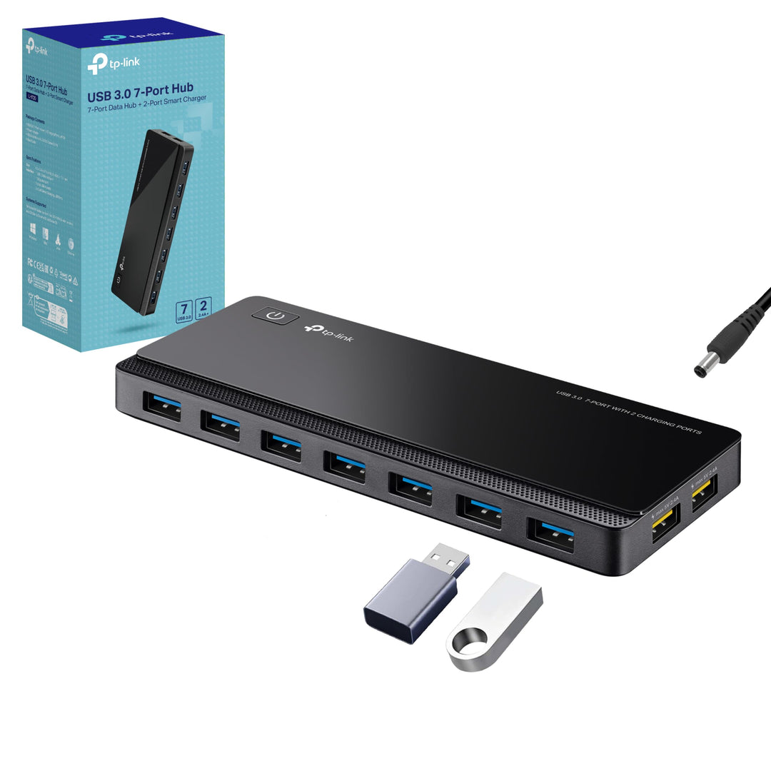 TP-Link UH720 7-Port USB 3.0 HUB + 2 Ladeports (2,4A) für Tablet und Smartphone, inklusive Netzadapt