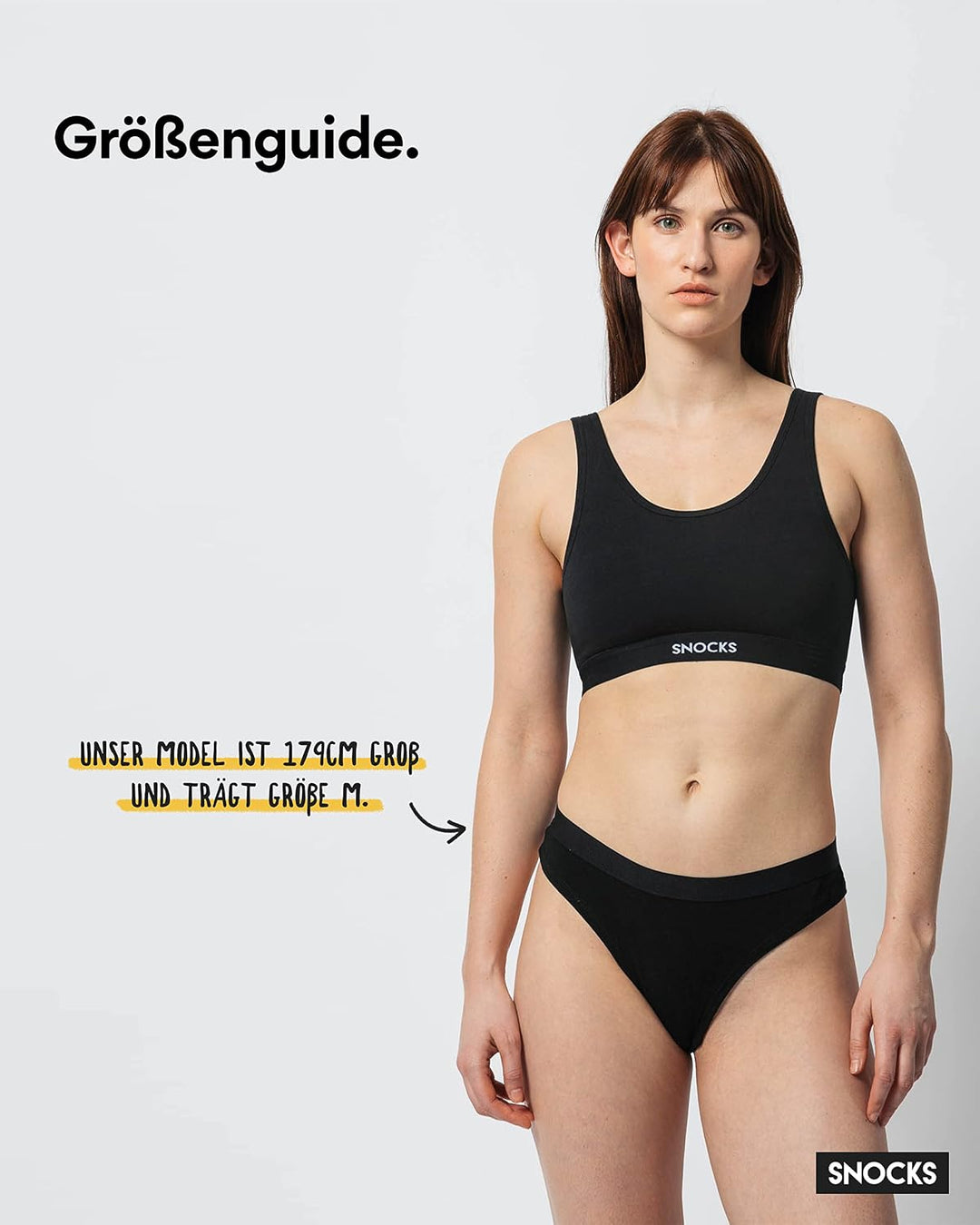 Snocks Brazilian Slip Damen mit Bund aus Bio-Baumwolle (3er Pack) - Damenunterwäsche mit Perfekter P