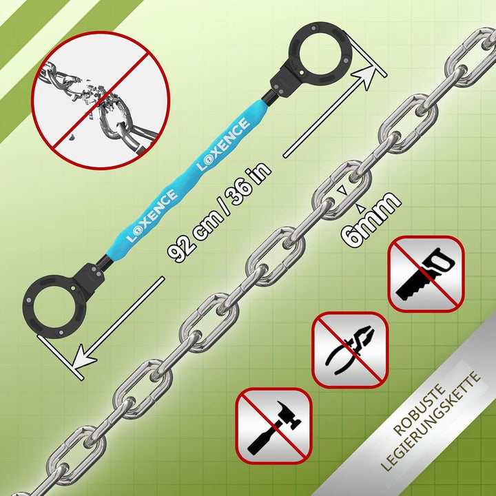 E Scooter Schloss, Handschellenschloss mit Kordelzugbeutel, Hohe Sicherheit Fahrradschloss, Scooter