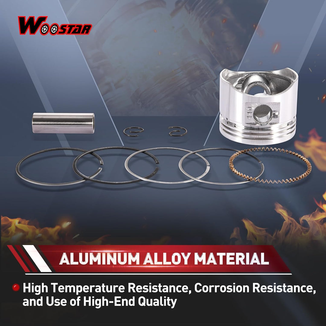 WOOSTAR 52.4mm Kolbenring Ersatz für 4 Takt 110ccm Chinesisch Taotao Coolster Motor ATV Go Kart Dirt
