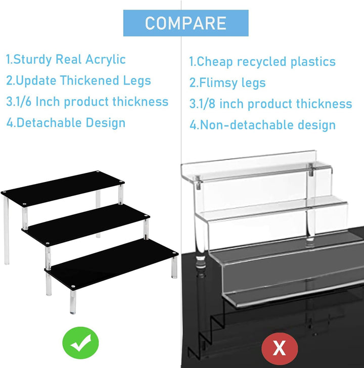 Acryl Schwarz Riser Display Regal Ständer für Amiibo Funko Pops Figuren, Tischplatte Acryl Organizer