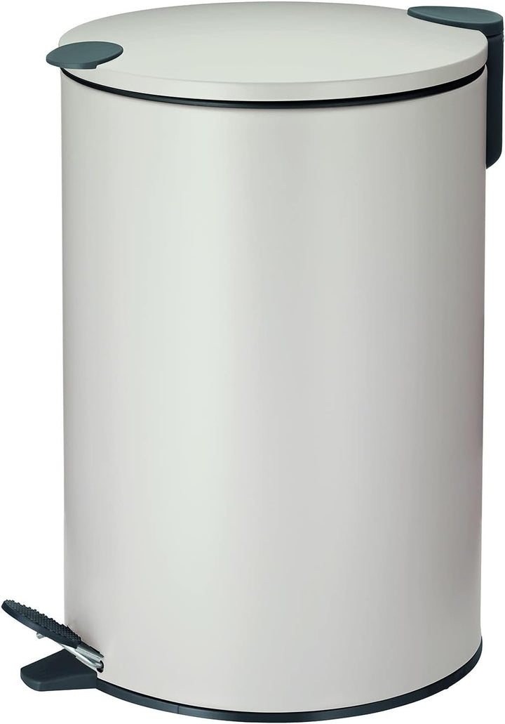 kela 10644 Treteimer mit Inneneimer 12 l, Geräuschloses Schliessen, Metall, Mats, Beige 12 l Beige,