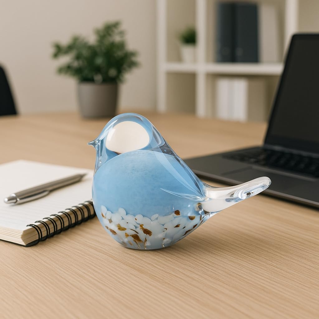 WUBIANJIE Mundgeblasene Glas-Vogelstatue, Sammlerstück, Tierkunst, Briefbeschwerer, Wohnzimmer, Schl
