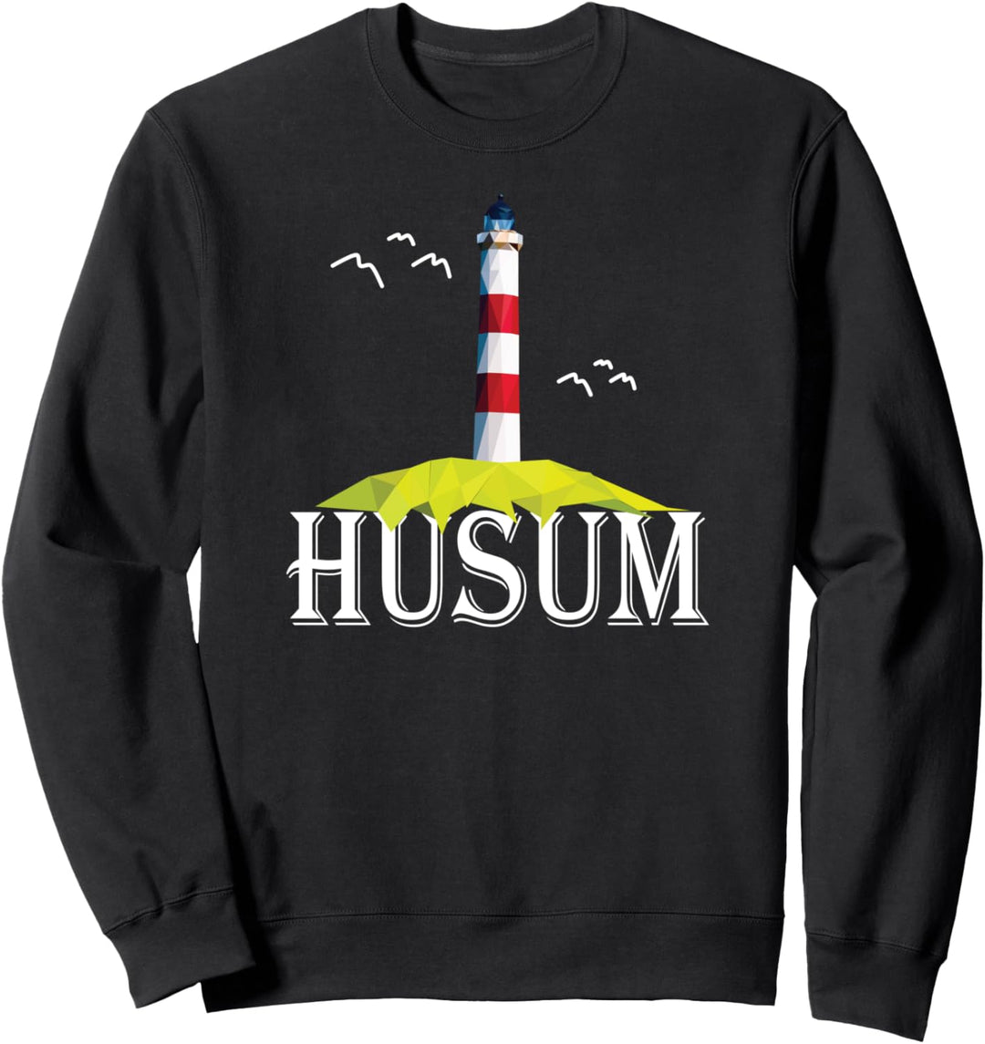 Husum Nordsee Urlaub Leuchtturm Möwe Geschenk Sweatshirt
