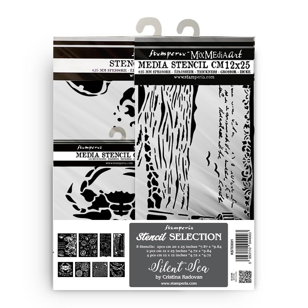 Stamperia - Thick Stencils for Scrapbooks, Albums, Cards, Bullet Journalling, and More, Flexible Mat