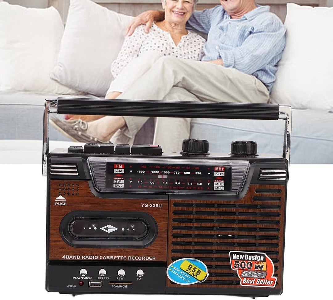 Zunate Kassettenspieler-Boombox, Tragbares AM/FM-Radio, Kassettenrekorder mit Stereolautsprecher und