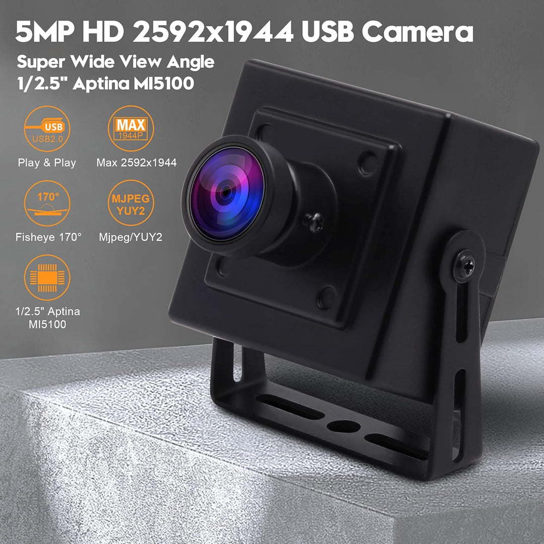 Svpro 5MP Mini-USB-Kamera 2592x1944 HD-Webkamera Aptina MI5100 Sensor Fisheye-Kamera 170-Grad-Objekt