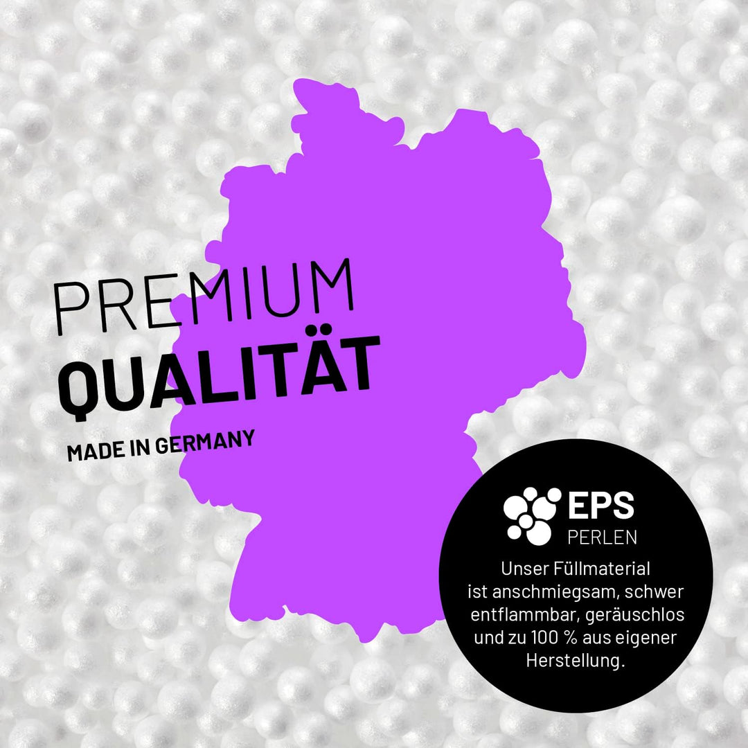 Lumaland Sitzsack Pouf (50 L) | Kompakter Sitzsack mit 3-in-1-Funktion: bequemer Hocker, praktisches