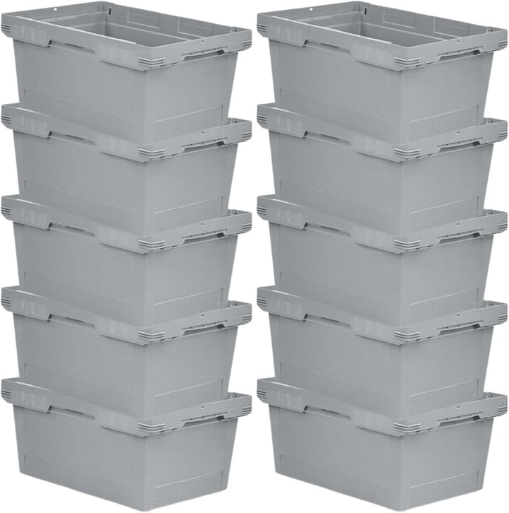 PROREGAL SuperSparSet 10x Conical Mehrweg-Stapelbehälter Grau | HxBxT 27,3x40x60cm | 47 Liter | Lage