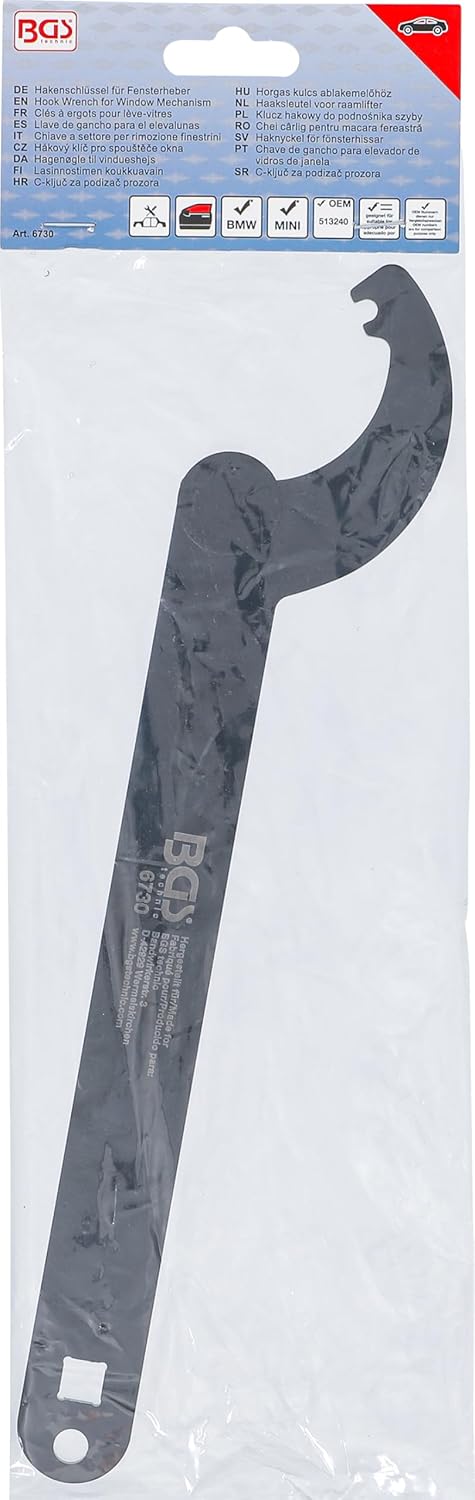 BGS 6730 | Hakenschlüssel für Fensterheber | für BMW E60, E81, E82 und MINI R50, R52, R53