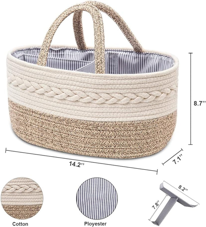 YeaYee Baby Windel Caddy Organizer，Multifunktionale Aufbewahrungsbox für Windeln， mit wechselbaren F