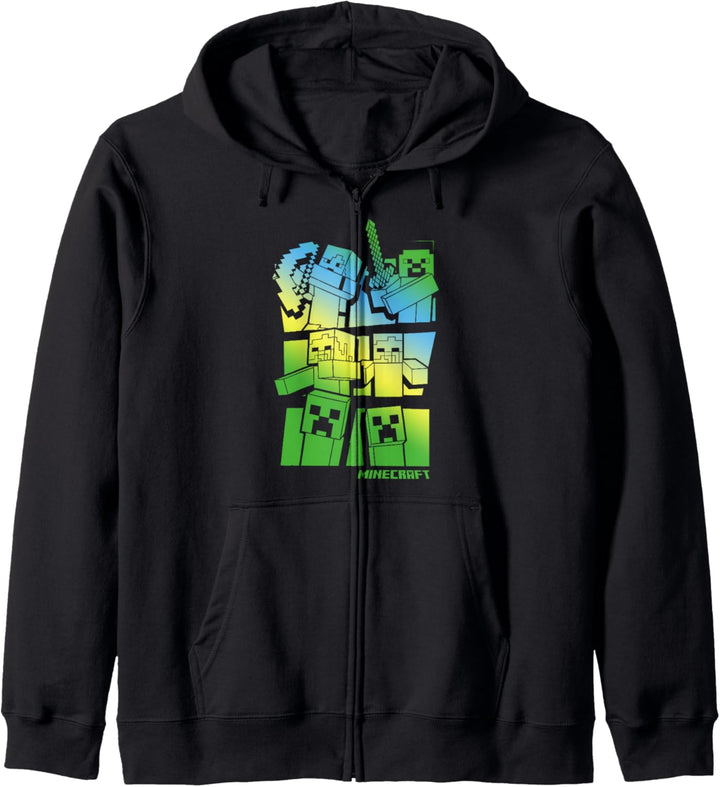 Minecraft Story Gradient Blue Green Kapuzenjacke