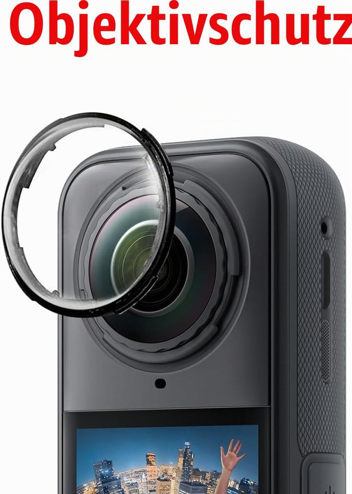Locofun Kameraschutz für Insta360 X5 für Panzerglas, Premium-Linsenschutz, 2 Stück 3D Drehbar Objekt