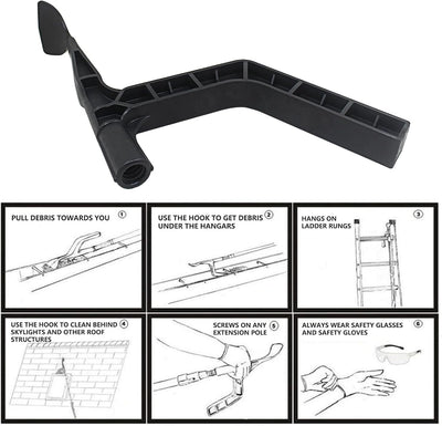 Dachrinnenreiniger, 1,8M Teleskop Dachrinnenreiniger Set, Alu Dachrinnenschaufel, Abnehmbar Rinnen S