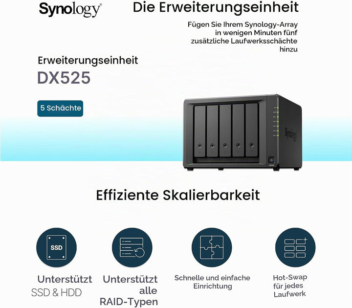 Synology 5-Bay Erweiterungseinheit DX525 (Diskless)