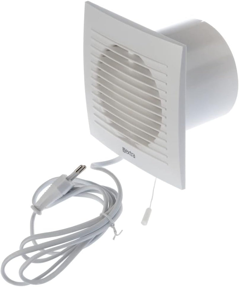 EUROPLAST Ø 100mm Wandventilator Lüfter Abluft Kabel Schalter Ventilator Küche WC Bad - Kunststoff -