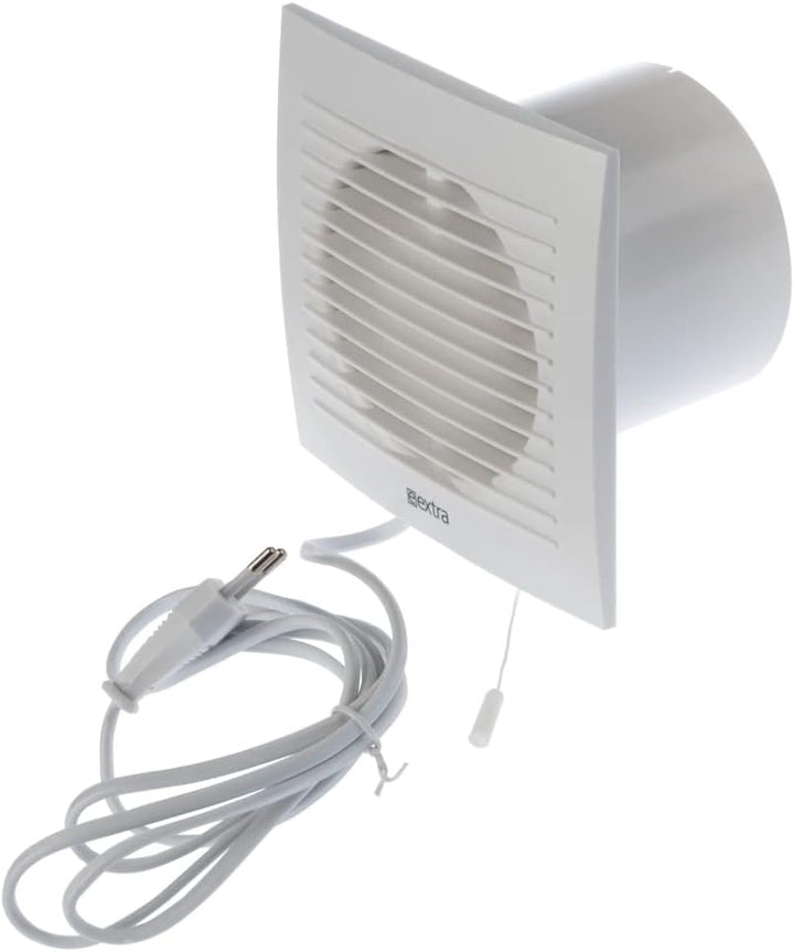 EUROPLAST Ø 125mm Wandventilator Lüfter Abluft Kabel Schalter Ventilator Küche WC Bad mit stecker, F