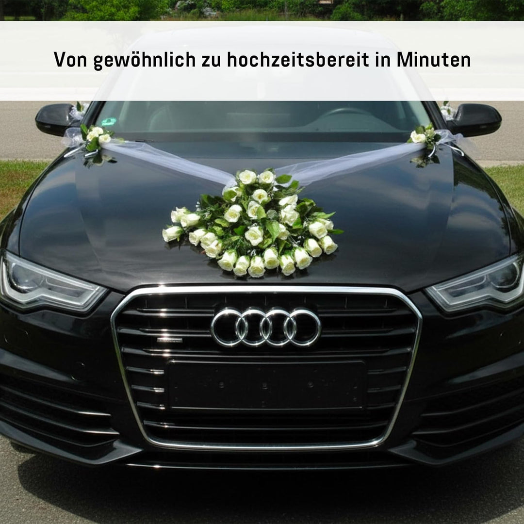 Spitze STRAUss Auto Schmuck Braut Paar Rose Deko Dekoration Autoschmuck Hochzeit Car Auto Wedding De