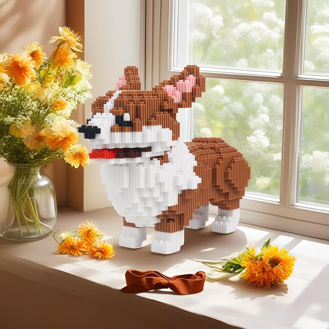 Larcele Corgi Hund Bausteine Spielzeug Bricks Tier Bauen Bauklötze,3274 Stücke KLJM-02 Mehrweg (Gros