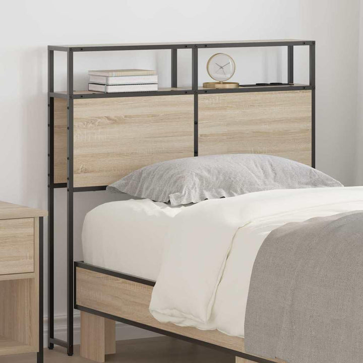 vidaXL Kopfteil mit Stauraum für Schlafzimmer – Moderner Bettrahmen mit rechteckigen Regalen und int