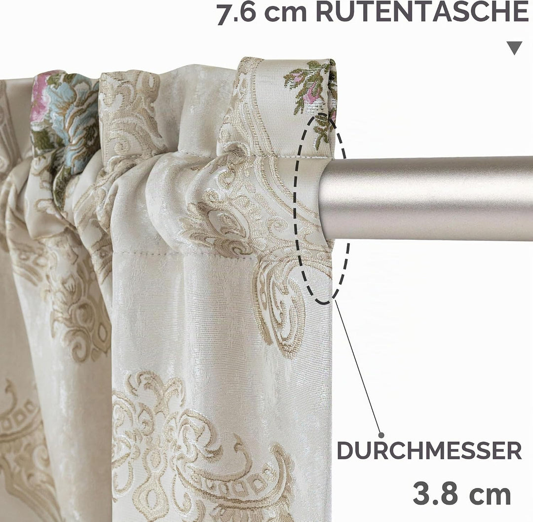TOPLUXE Vorhänge für Fenster, Damastvorhänge 132x213cm für Schlafzimmer Wohnzimmer Küche, 2 Paneele