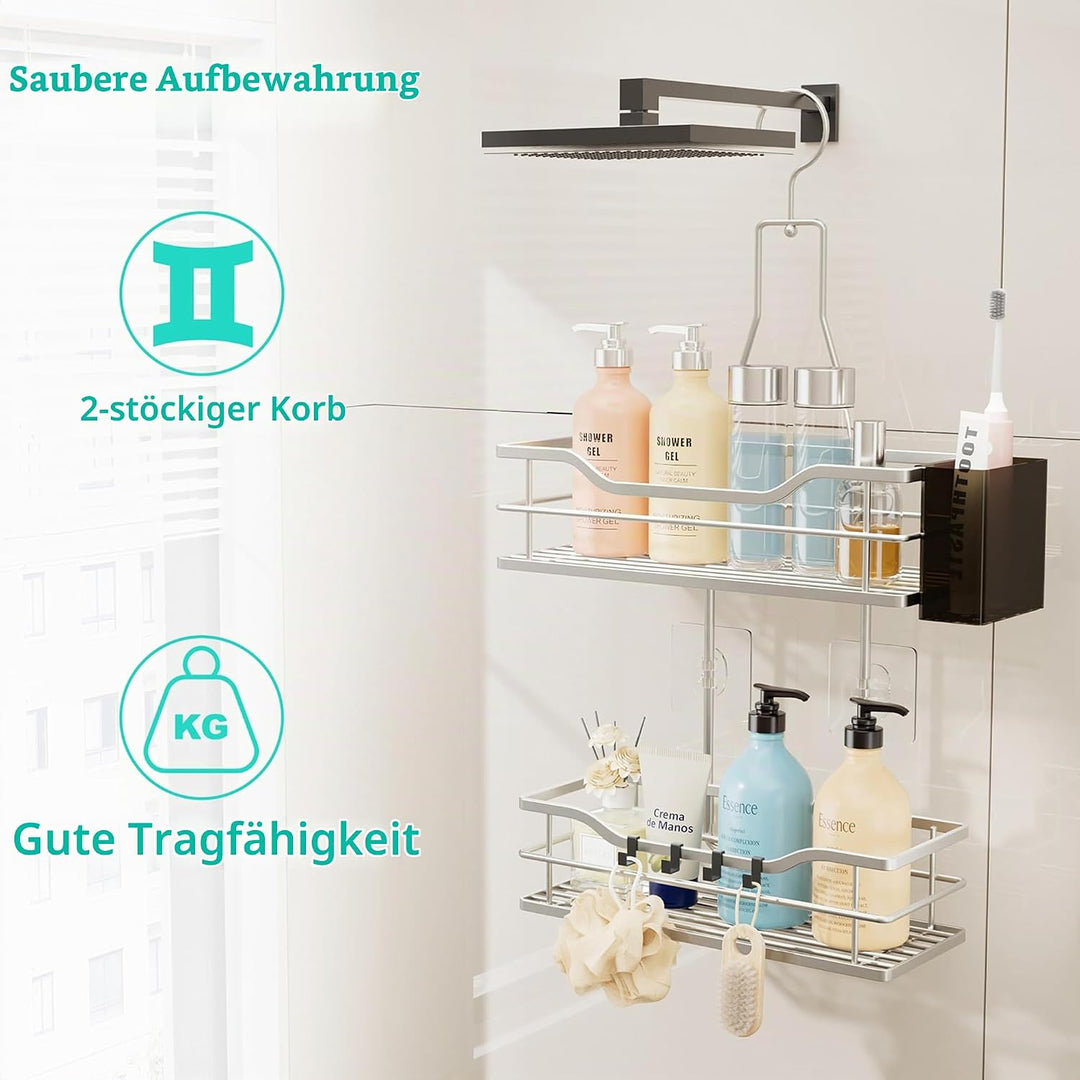 HapiRm Duschablage zum Hängen Duschregal Hängend - Duschregal zum Hängen 360° Verstellbarer Haken fü