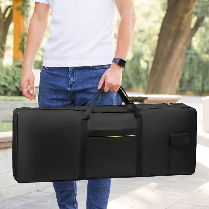 QWORK® Keyboard Tasche für 61 Tasten, 600D Oxford 100 x 39 x 13 cm Piano Keyboardtasche Tragbar mit