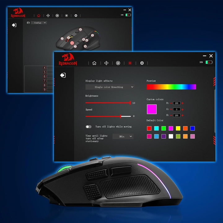 Redragon M925 PRO Kabellose Gaming-Maus, 26.000 DPI Optisch RGB Maus 10 programmierbaren Tasten, ult
