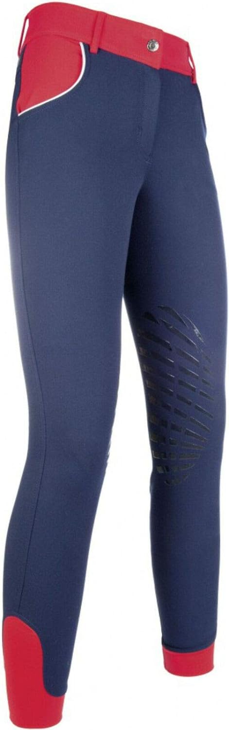 HKM 10731 Reithose Hickstead Zoe, Damen Damenreithose, Silikonkniebesatz, 34-46 Dunkelrot/Dunkelblau