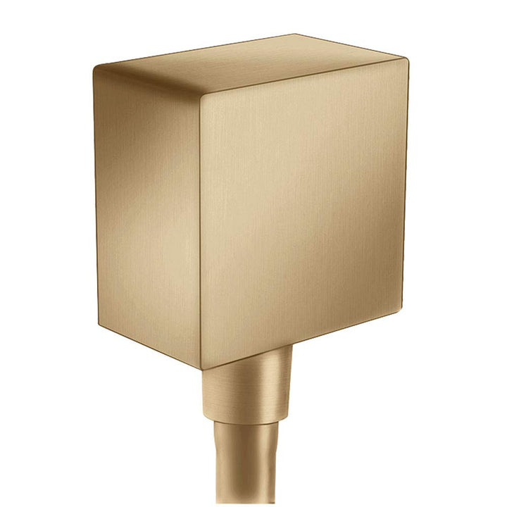 hansgrohe Schlauchanschluss FixFit Square, Wandanschluss mit Rückflussverhinderer, Brushed Bronze, B