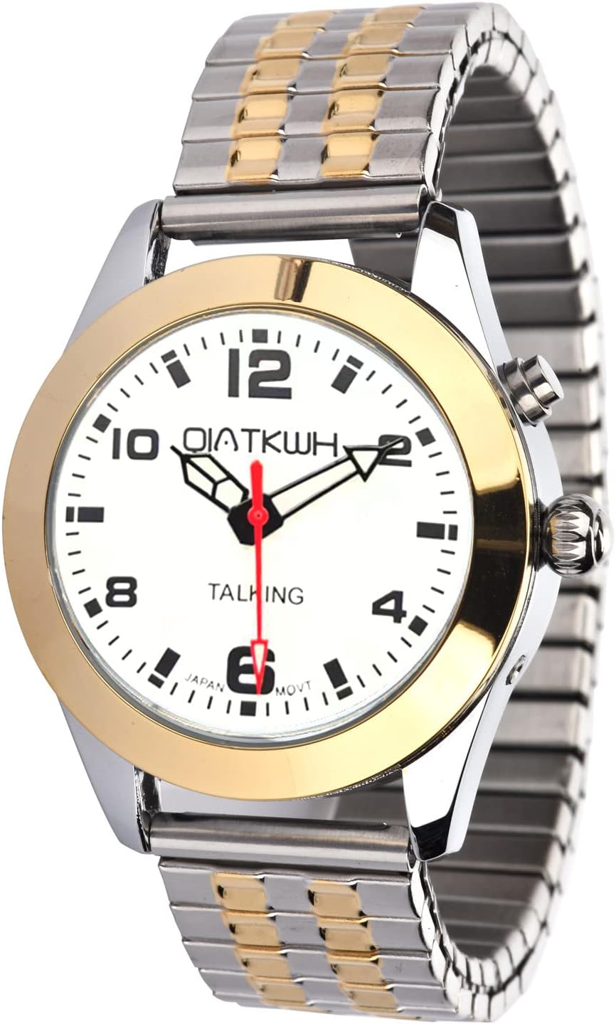 Deutsch sprechende Uhr,Goldschale, Gold und Silber, Legierungsgehäuse, Expansionsband aus Edelstahl,
