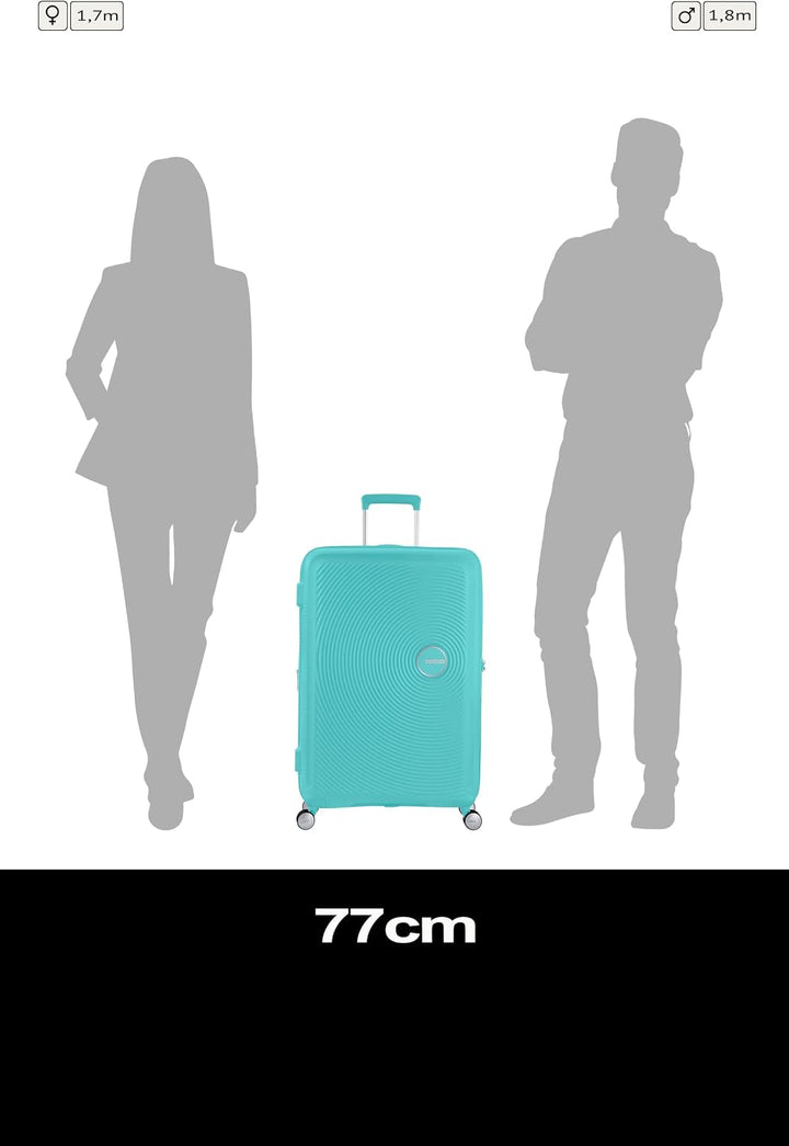 American Tourister Soundbox - Spinner L Erweiterbar Koffer, 77 cm, 97/110 L, Blau (Poolside Blue) Po
