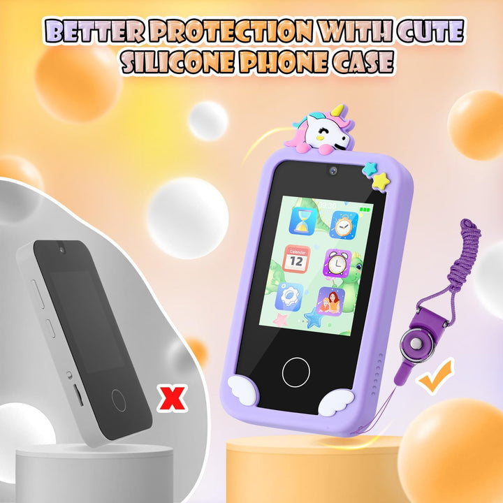 Kinder Smartphone Spielzeug, Weslery Handy mit Touchscreen, Doppelkamera MP3 Musik Player Kleinkind