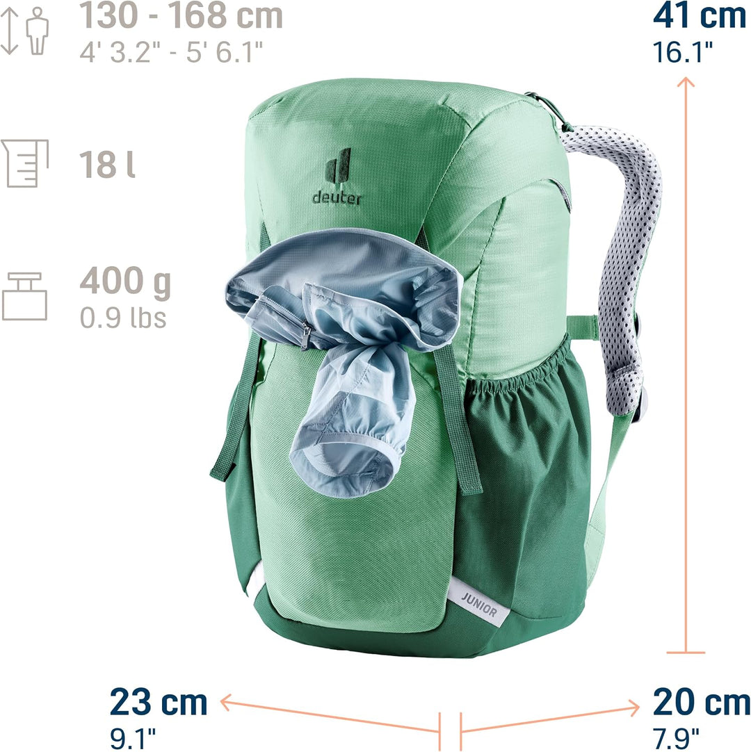 deuter Unisex Kinder Junior Kinderrucksack (1er Pack) Spearmint-seagreen 18 L Single, Spearmint-seag