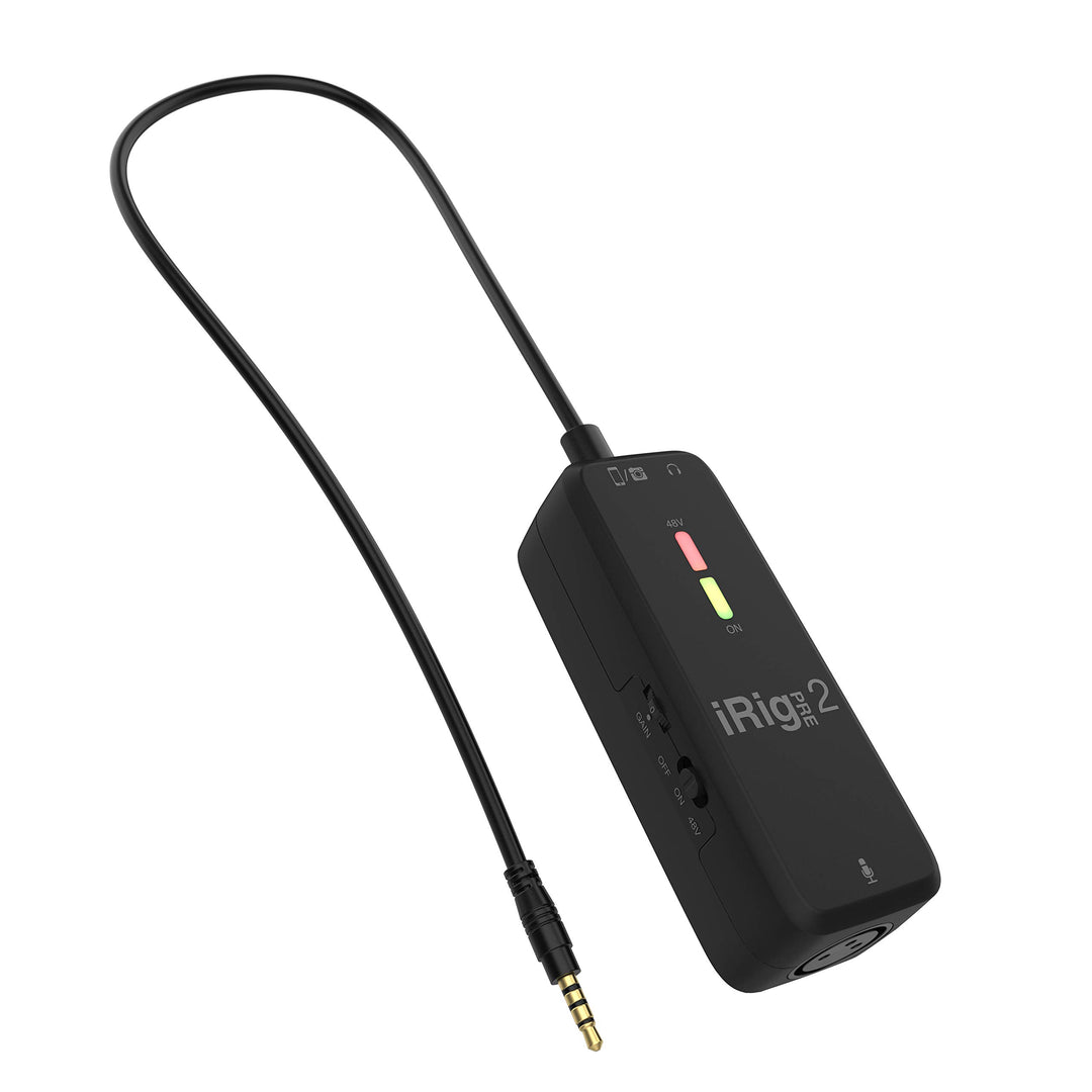 IK Multimedia iRig Pre 2 Mikrofon-Vorverstärker für Smartphones, Tablets und Videokameras, IP-IRIG-