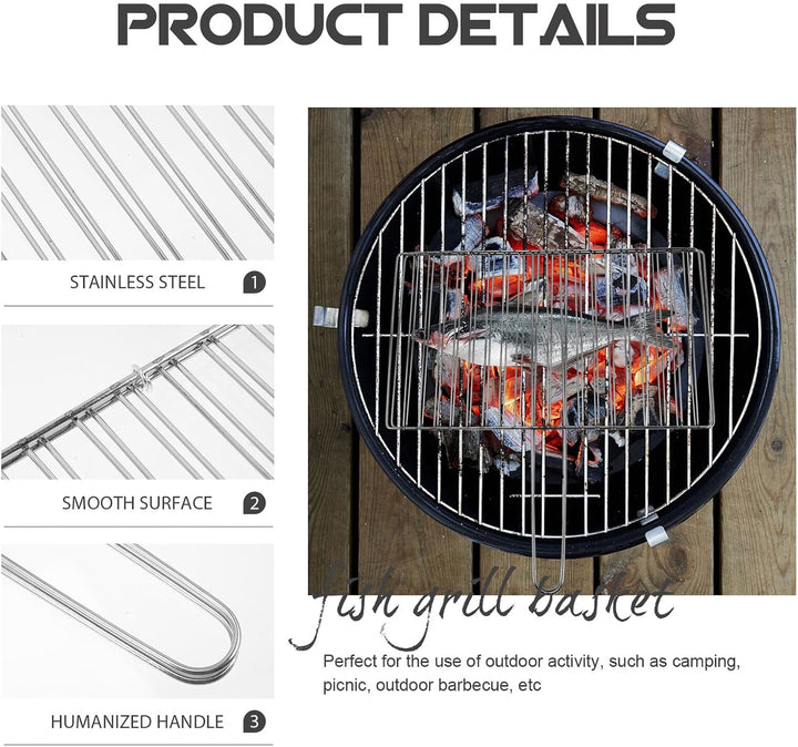 Toyvian Edelstahl Grillkorb Fischgrillkörbe Runder Grillrost Aus Edelstahl Für Gemüse Burgern Campin