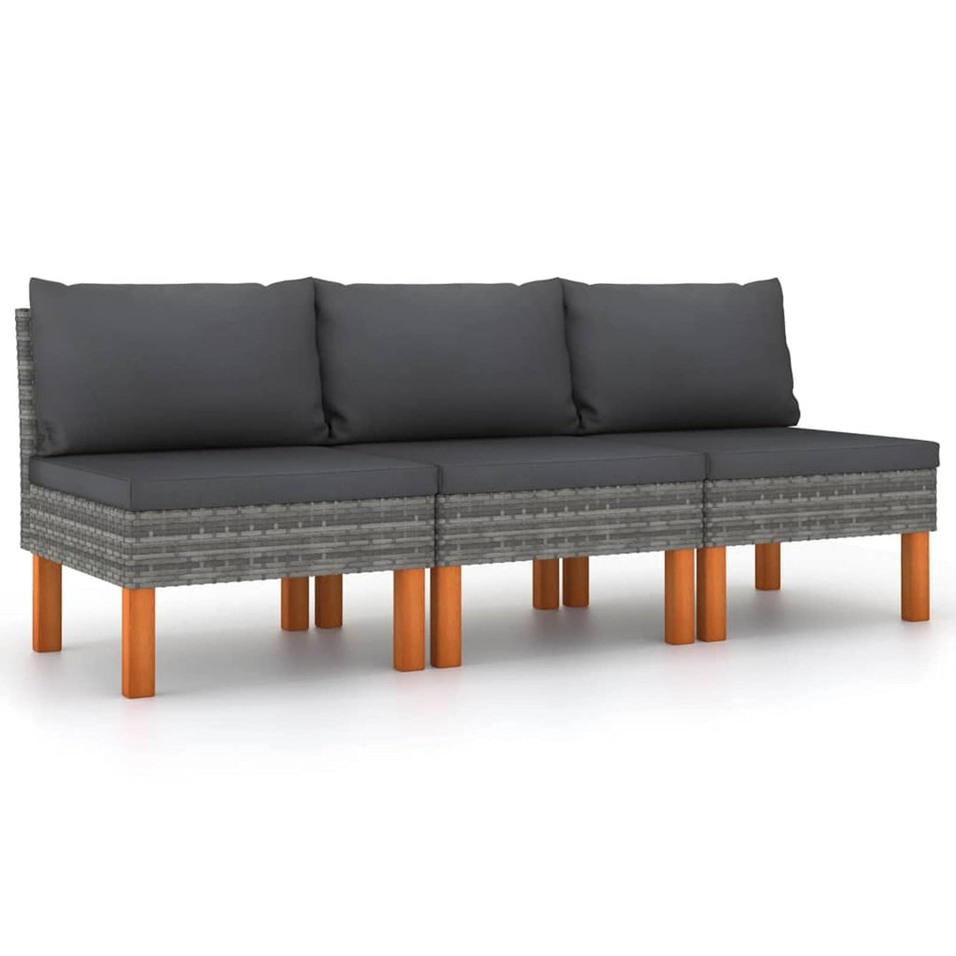 Festnight Balkonmöbel Sofa Balkon Rattan Gartensofa 3-Sitzer Balkonlounge für Keiner Balkon Outdoor