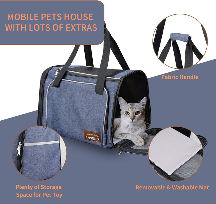 ENSOBO Transporttasche Katze, Faltbare Hundetragetasche Katzentragetasche, Tragetasche für Haustiere
