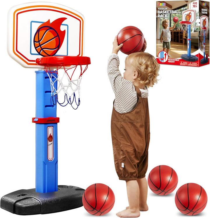JOYIN Basketballkorb Kinder,Mini Basketballkorb Outdoor Indoor mit Ständer Höhenverstellbarer 75-105