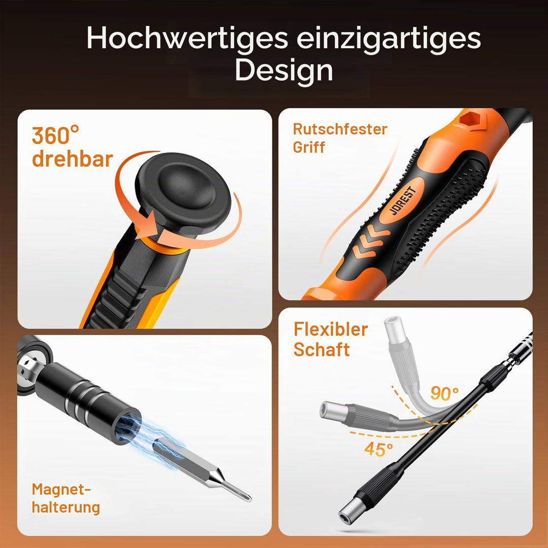 JOREST 145 in 1 Feinmechaniker Schraubendreher Set, Reparaturwerkzeugset für Elektronikgeräte, Lapto
