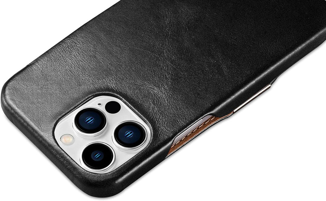 Mobiskin Hülle kompatibel mit Apple iPhone 13 PRO (6,1 Zoll), Handyhülle mit echtem Leder, Case, Sch