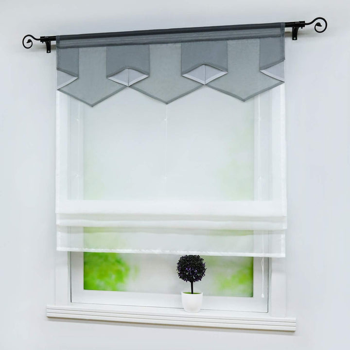 Joyswahl Voile Raffrollo Modernes Bändchenrollo mit farbigem Abschluss »Anita« Wohnzimmer transparen
